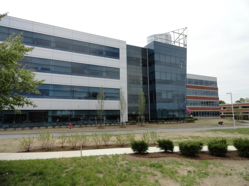 A large office building.